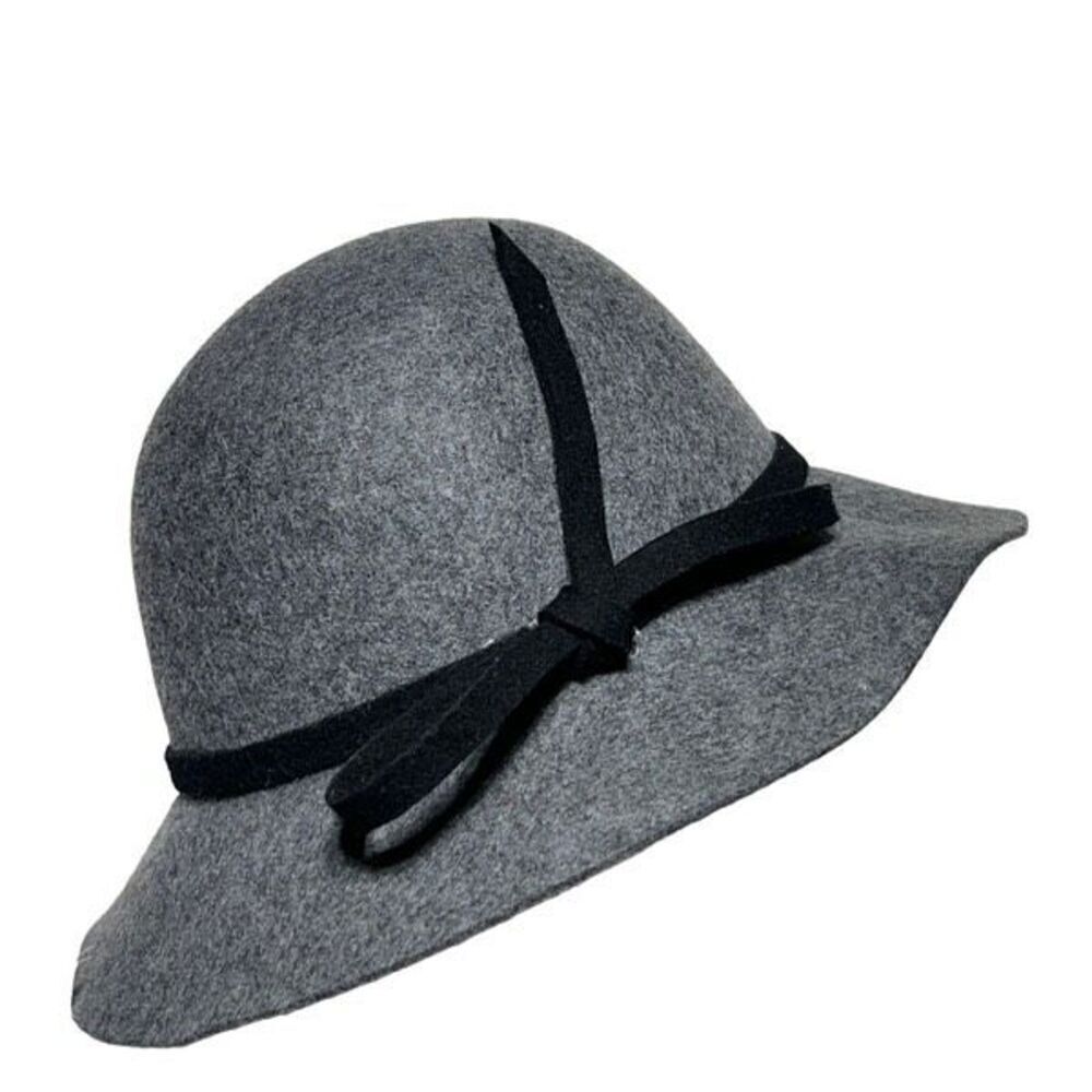 Scala NWT Grey Wool Felt Cloche Hat